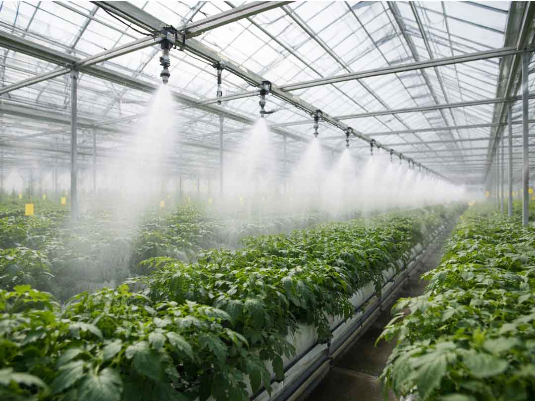 سیستم آبیاری مه پاش گلخانه نوین آب پالایش