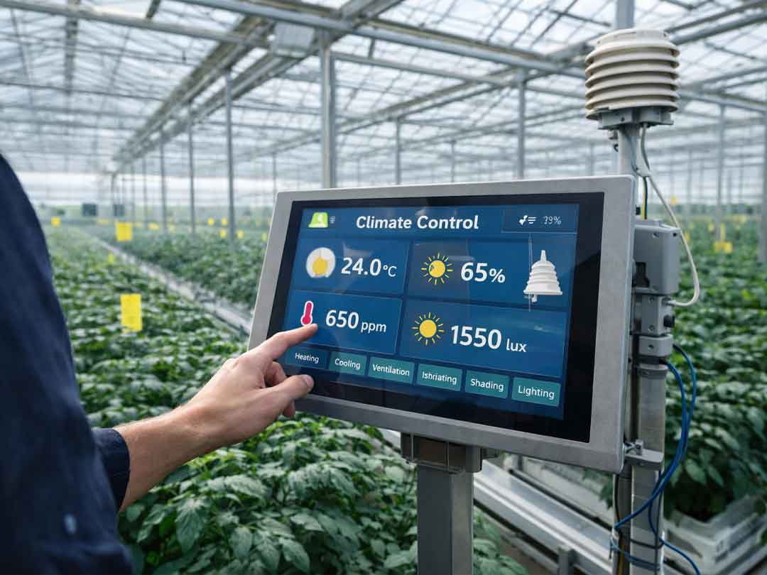 راه اندازی سیستم کنترل اقلیم گلخانه نوین آب پالایش