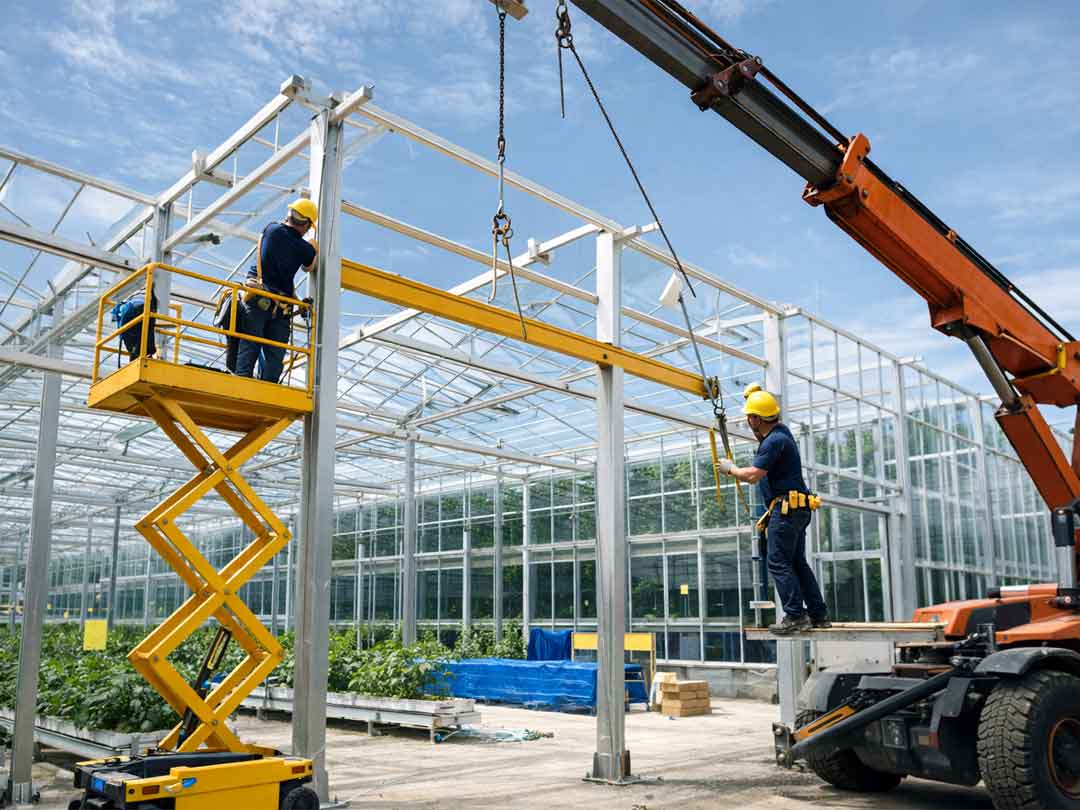 نصب سازه گلخانه مدرن تیم نوین آب پالایش